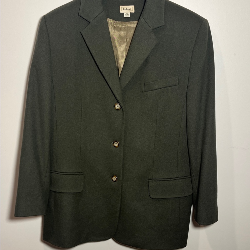 L.L. Bean Women's Dark Green Blazer cashmere/wool